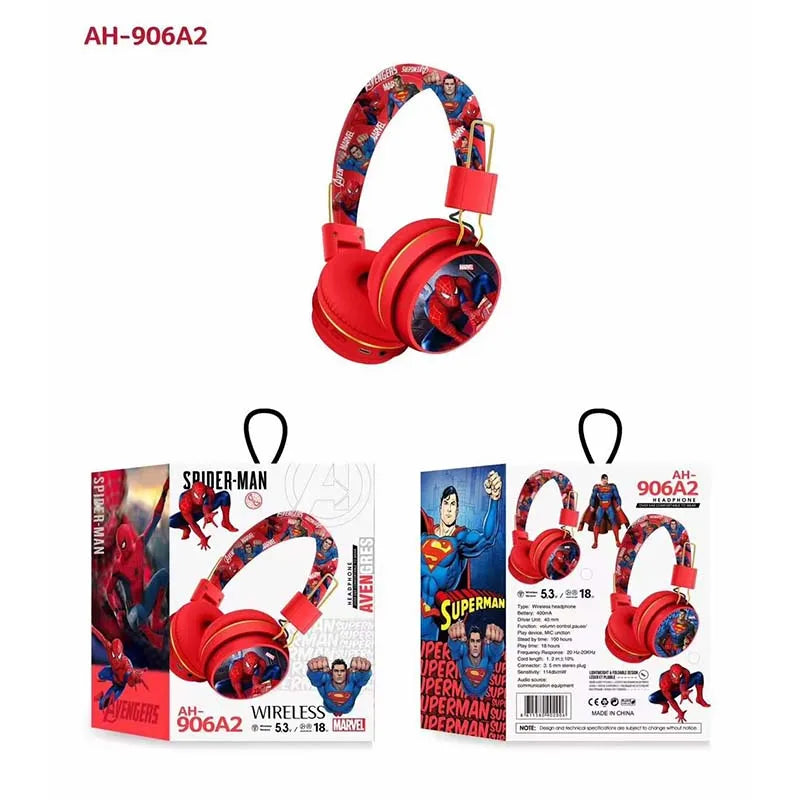 Spider-man vs Superman Bluetooth Headphones AH-906  Wireless Bluetooth